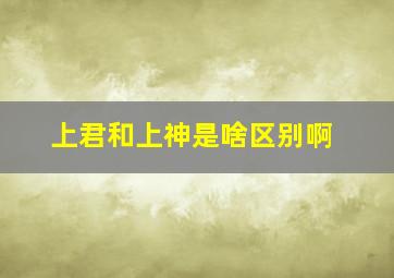 上君和上神是啥区别啊