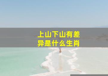 上山下山有差异是什么生肖