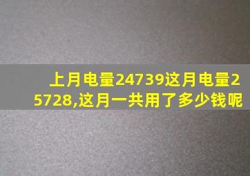 上月电量24739这月电量25728,这月一共用了多少钱呢