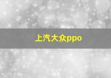 上汽大众ppo