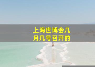 上海世博会几月几号召开的