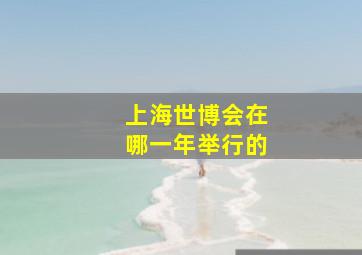 上海世博会在哪一年举行的