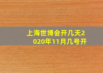 上海世博会开几天2020年11月几号开