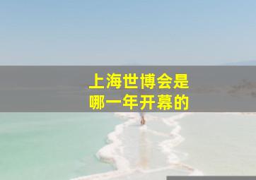 上海世博会是哪一年开幕的