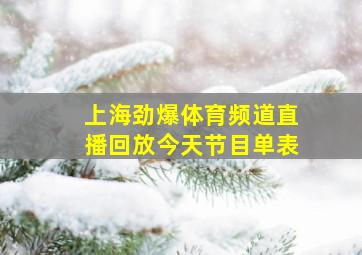 上海劲爆体育频道直播回放今天节目单表