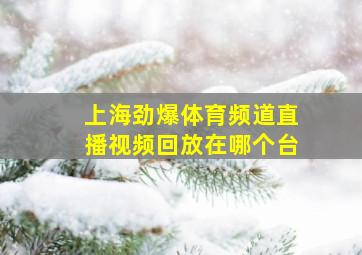 上海劲爆体育频道直播视频回放在哪个台