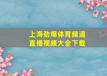 上海劲爆体育频道直播视频大全下载