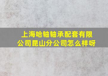 上海哈轴轴承配套有限公司昆山分公司怎么样呀