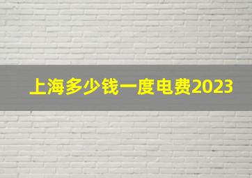 上海多少钱一度电费2023