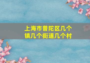 上海市普陀区几个镇几个街道几个村