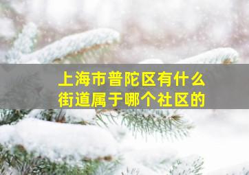 上海市普陀区有什么街道属于哪个社区的