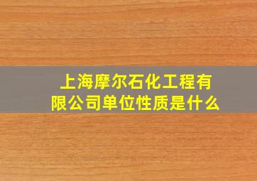 上海摩尔石化工程有限公司单位性质是什么