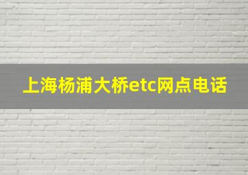 上海杨浦大桥etc网点电话