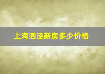 上海泗泾新房多少价格