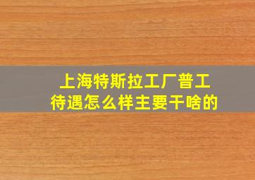 上海特斯拉工厂普工待遇怎么样主要干啥的