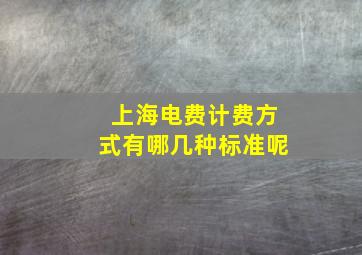 上海电费计费方式有哪几种标准呢