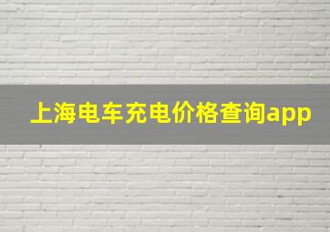 上海电车充电价格查询app