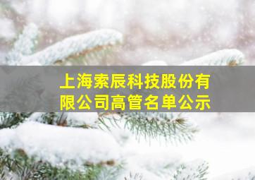 上海索辰科技股份有限公司高管名单公示