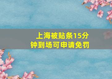 上海被贴条15分钟到场可申请免罚