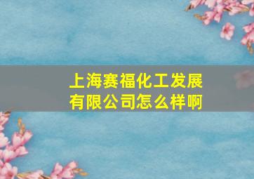 上海赛福化工发展有限公司怎么样啊