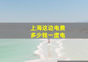 上海这边电费多少钱一度电