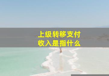 上级转移支付收入是指什么