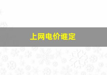 上网电价谁定