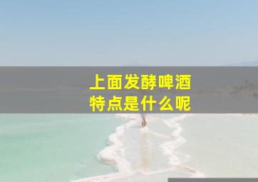 上面发酵啤酒特点是什么呢