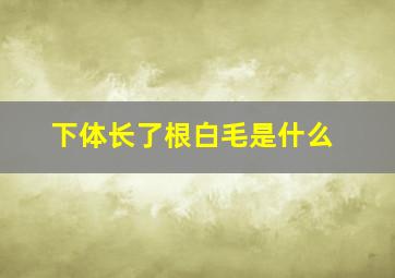 下体长了根白毛是什么