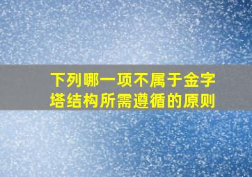 下列哪一项不属于金字塔结构所需遵循的原则