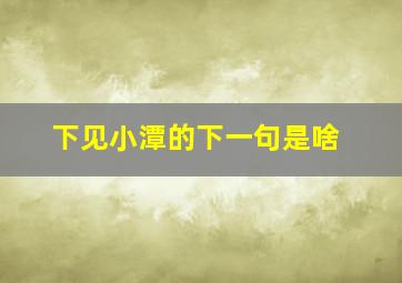 下见小潭的下一句是啥