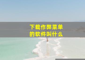 下载作弊菜单的软件叫什么