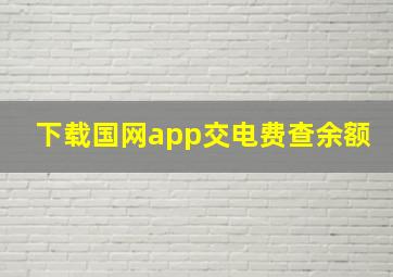 下载国网app交电费查余额