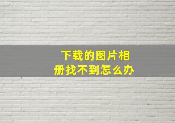 下载的图片相册找不到怎么办