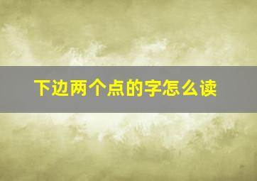 下边两个点的字怎么读