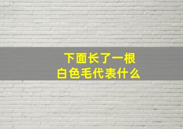 下面长了一根白色毛代表什么