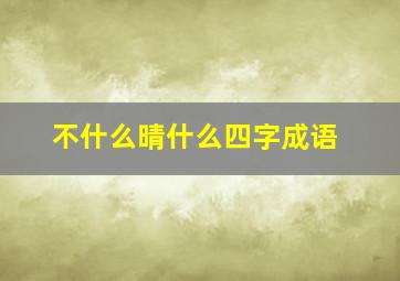 不什么晴什么四字成语