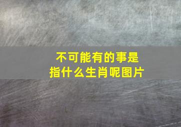 不可能有的事是指什么生肖呢图片