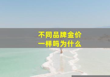 不同品牌金价一样吗为什么