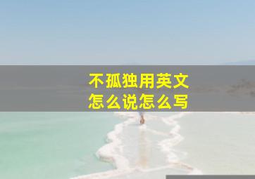 不孤独用英文怎么说怎么写