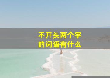 不开头两个字的词语有什么