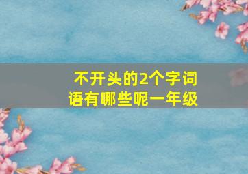 不开头的2个字词语有哪些呢一年级