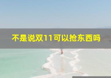 不是说双11可以抢东西吗