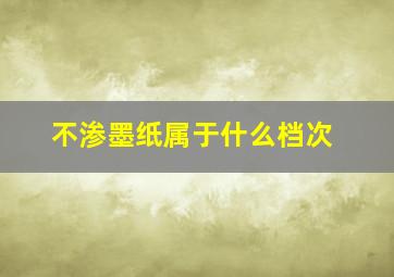 不渗墨纸属于什么档次