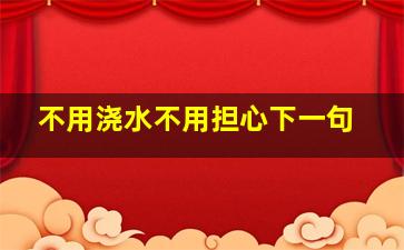 不用浇水不用担心下一句