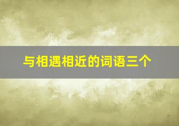 与相遇相近的词语三个