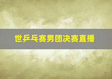 世乒乓赛男团决赛直播