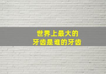 世界上最大的牙齿是谁的牙齿