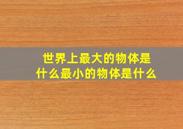 世界上最大的物体是什么最小的物体是什么