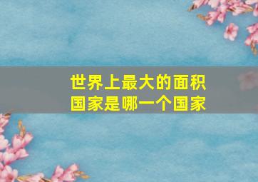 世界上最大的面积国家是哪一个国家